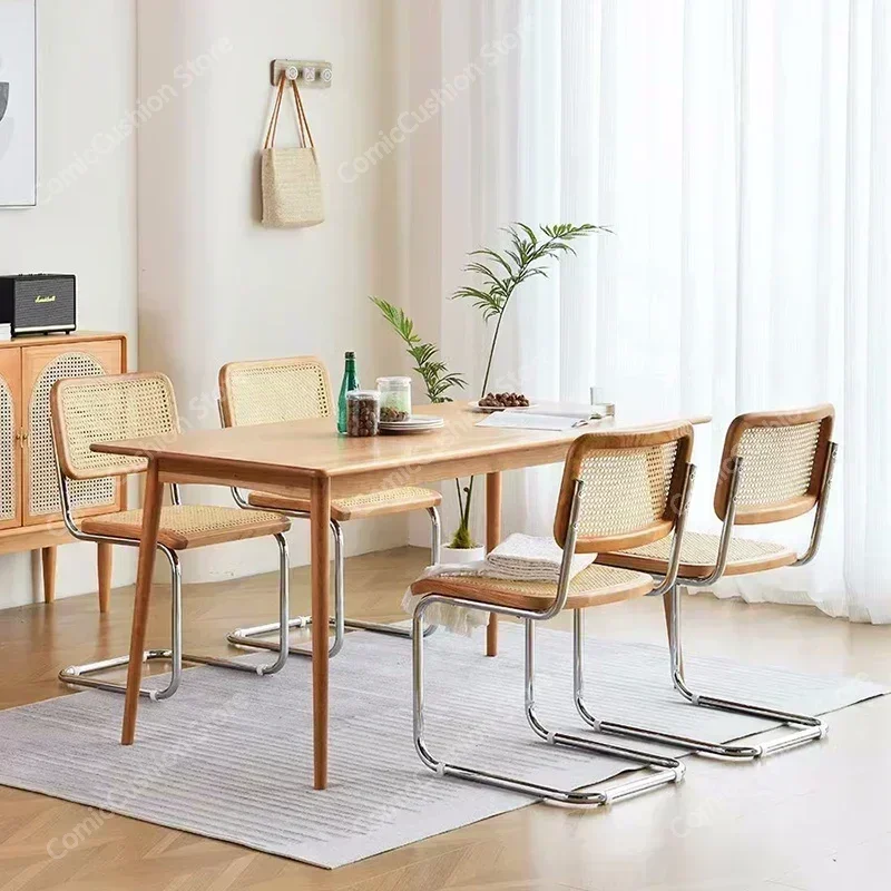Rattan Nordic Kitchen Dining Chair Cesca Wooden Salon Design Ergonomic Modern Luxury Cadeira Home Furniture WK50DC