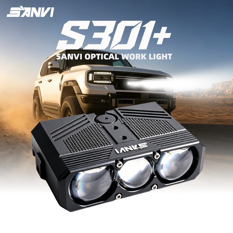 SANVI S301+ Bi LED Grille Light Lamp for 12~36V Car Truck Light Bar Motorcycle Auxiliary Light SUV ATV 4X4 Off Road Auto Parts