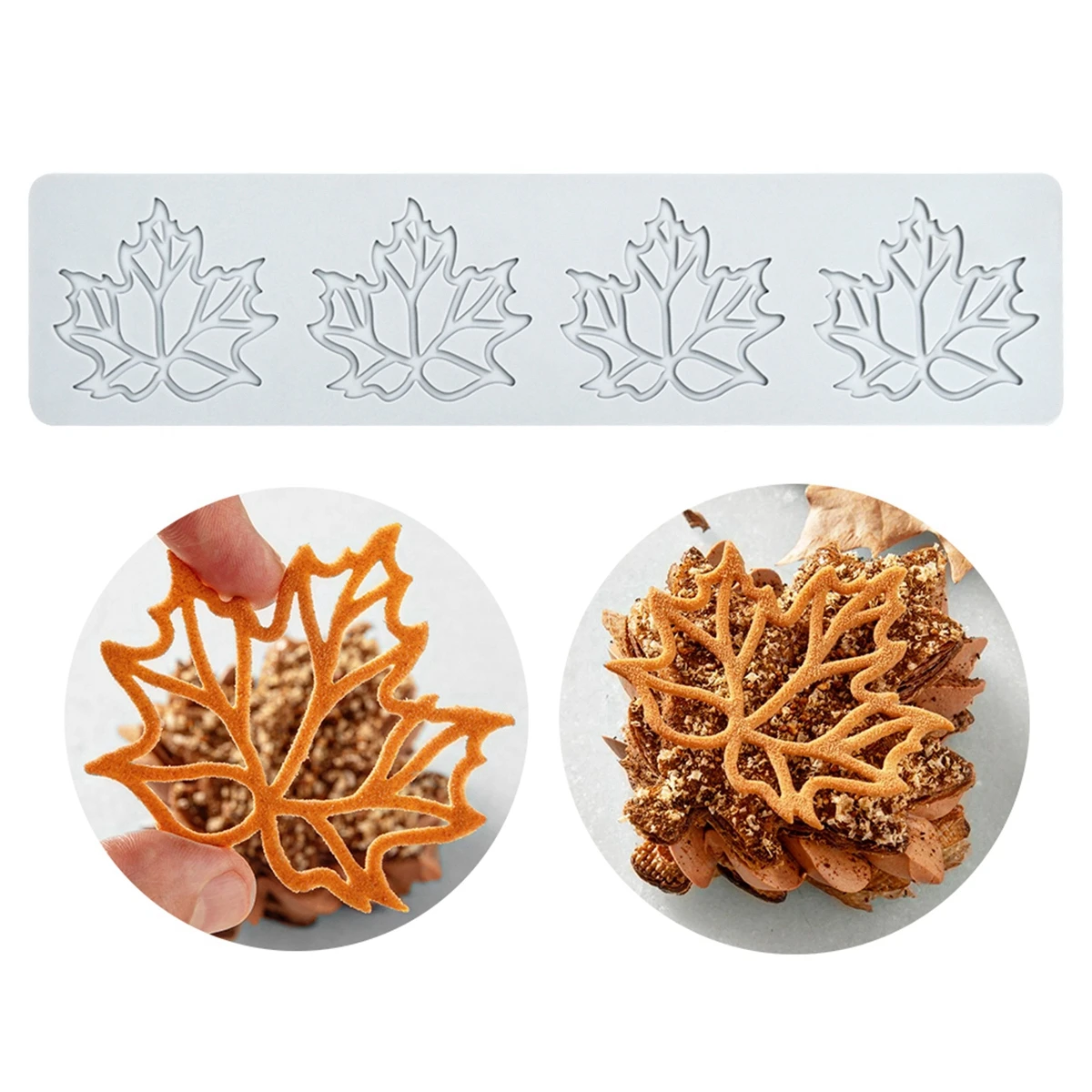 Hollow Out Maple Leaves Lace Silicone Impressing Mold Mat Fondant Cake Sugar Mould Cooking Tools Decorating Tools Diy Moulds