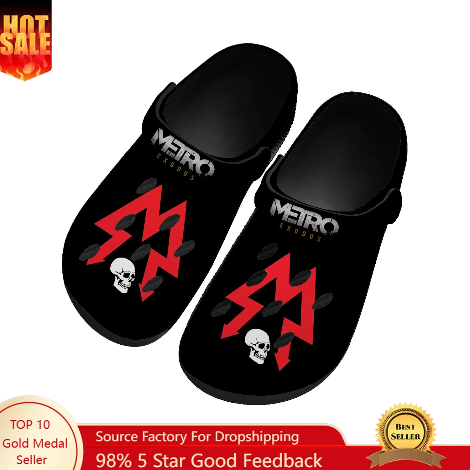Metro Exodus Water Shoes Mens Womens High Quality Fashion Home Garden Clogs Customizd Sandals Beach Breathable Hole Slippers