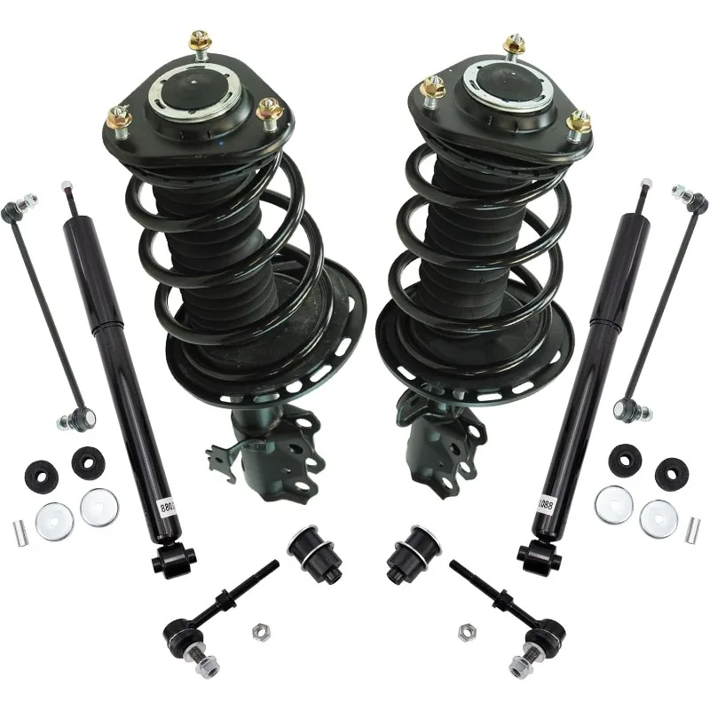 

TRQ Front and Rear Suspension Kit Complete Strut & Coil Spring Assembly Shock Absorber Sway Bar Stabilizer Link Compatible with