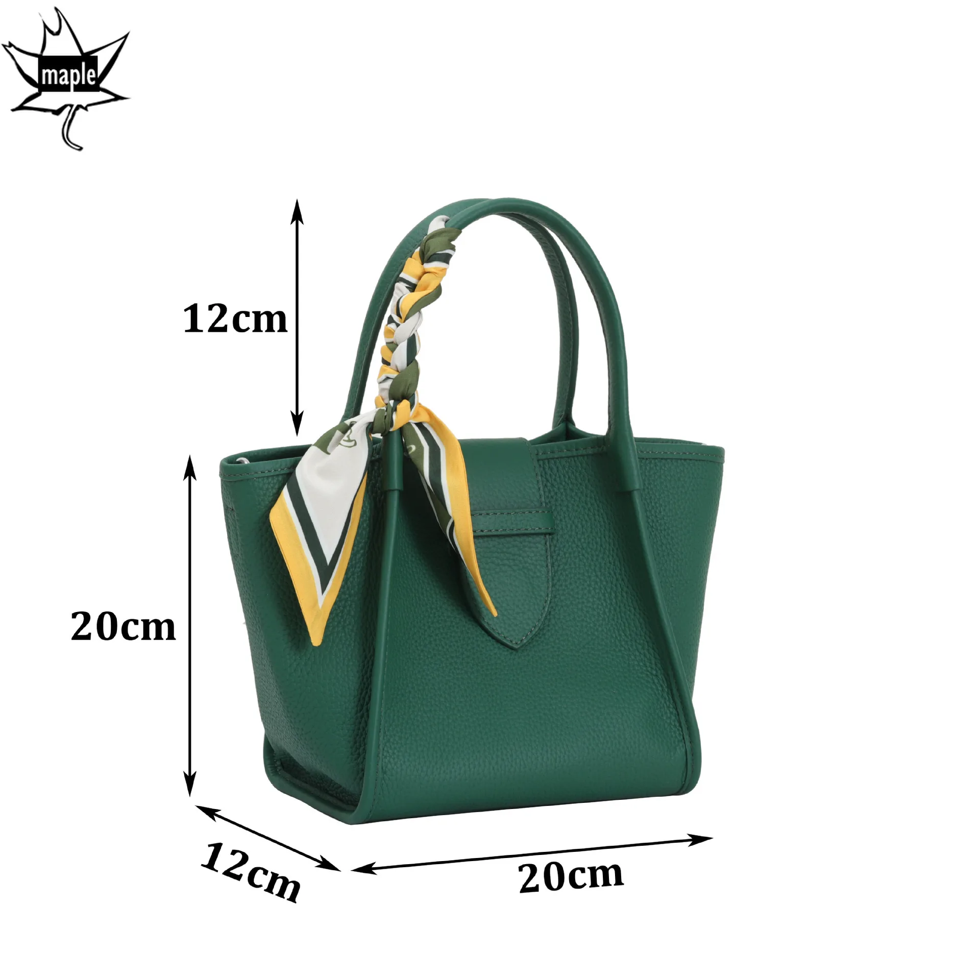 2025 New Trend Green White Color Trapeze Tote 100% Togo Cow Leather Women Handbag Designer Luxurious Shoulder Bag Sac