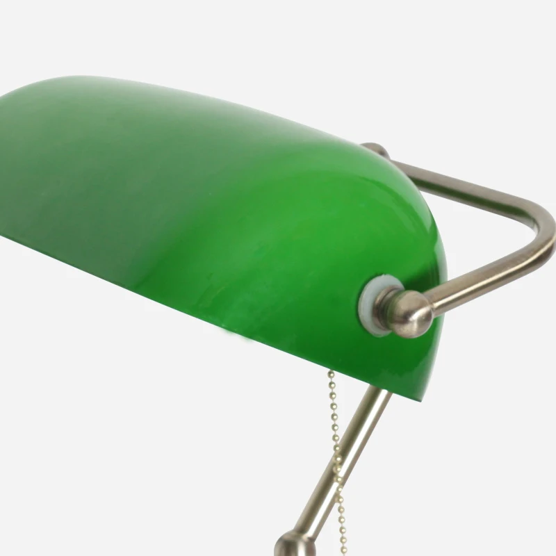 الأمريكية خمر الزجاج الأخضر الحديد قاعدة LED الجدول مصباح سستة التبديل مطعم غرفة نوم غرفة المعيشة دراسة E27 مكتب القراءة الخفيفة #5