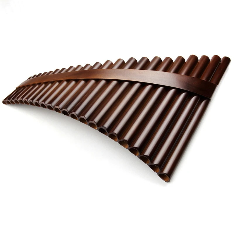 22 Pipes Handmade Bamboo Pan Flute C Key Brown Diagonal Wooden Strip Color Folk Woodwind Instrument New Arrival