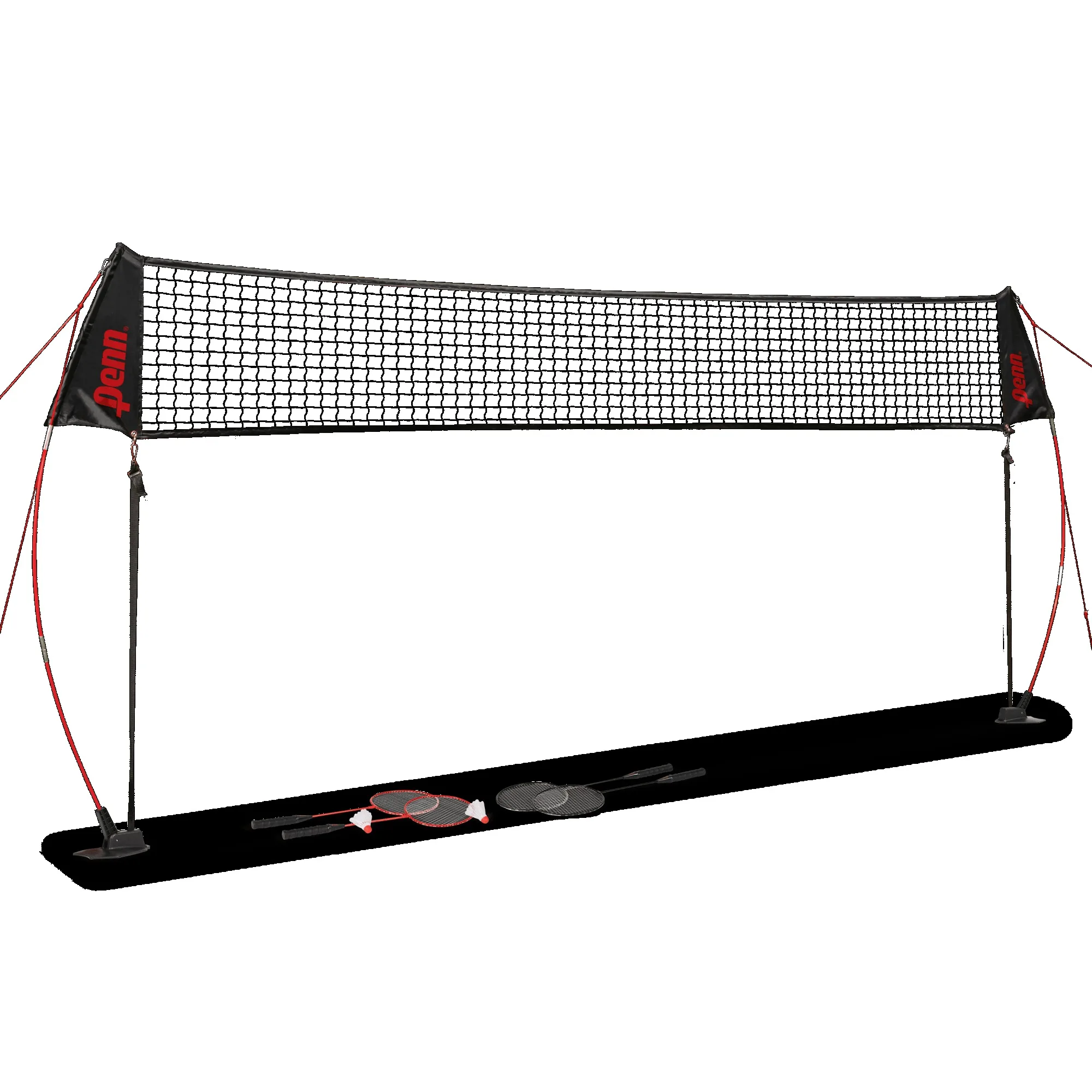 Set da badminton di facile installazione, include 4 racchette e volani