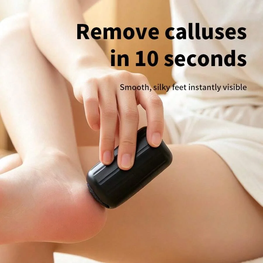 New Rechargeable Foot Scrubber with 3 Grinding Heads, 400Mah Exfoliating Machine, Electric Foot Scrubber, Cares for and Repairs Dry and Cracked Feet
