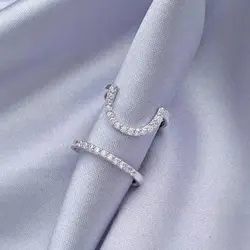 Geometric Open Adjustable Nail Ring Korean Fashion Rhinestones Fingertip Rings For Women Girls New Trendy Jewelry Party Gifts
