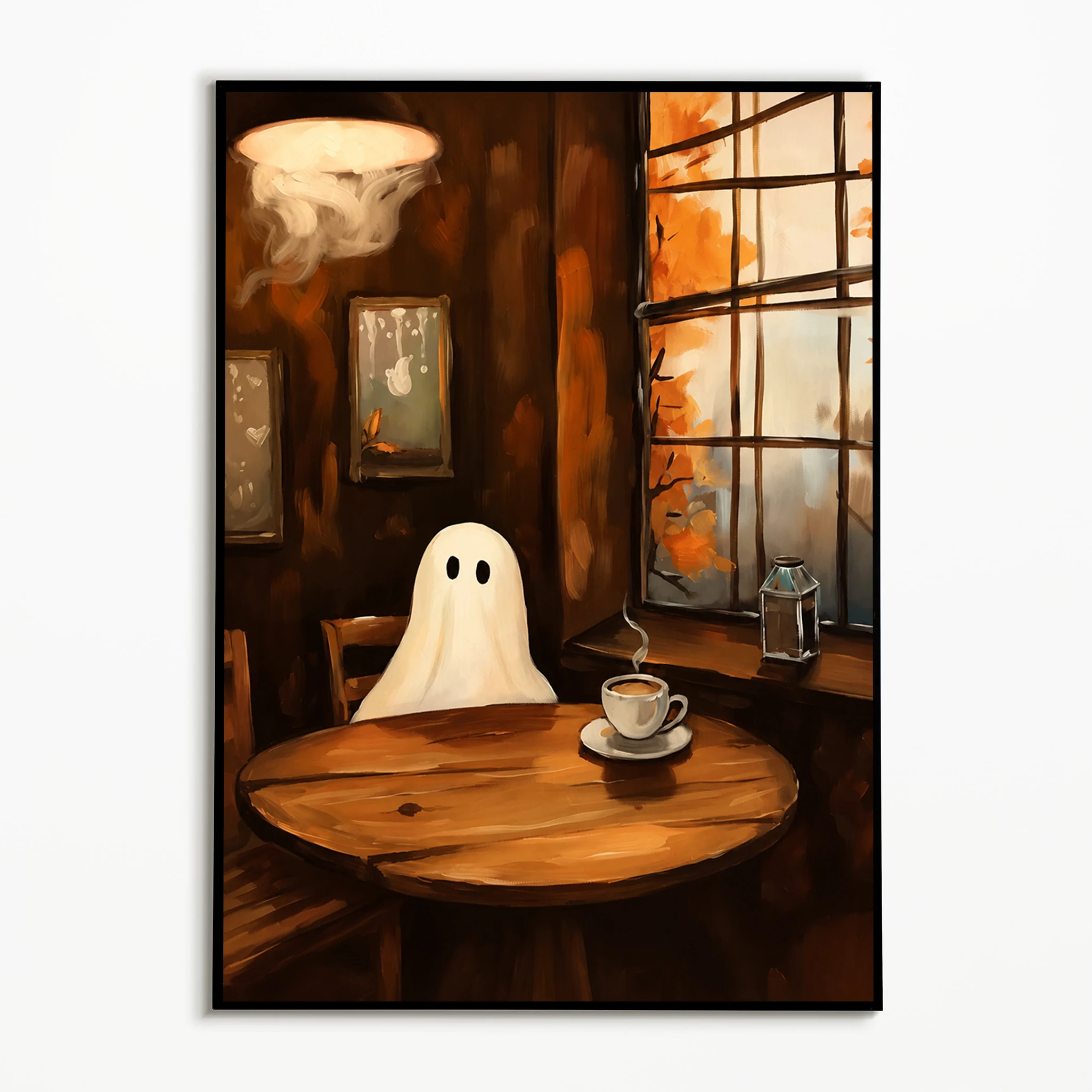 1PC Fun Ghost‑themed Home Baking Poster Autumn Halloween Pumpkins Wall Art  Restaurant Kitchen Canvas Printing  Fall Gift