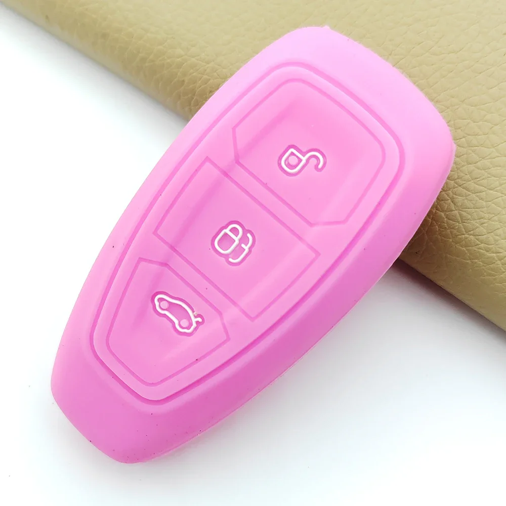 3 Button Silicone Car Remote Key Fob Cover Case for Ford Ranger C-Max S-Max Focus MK3 Galaxy Mondeo Transit Tourneo Custom