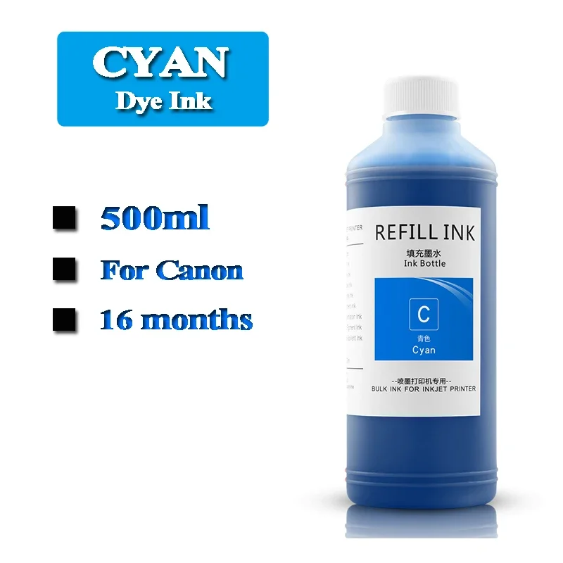 500ml PFI-107 102 104 pigment & Dye ink For Canon IPF 500 700 710 650 655 750 755 600 610 760 765 670 680 685 770 780 printer