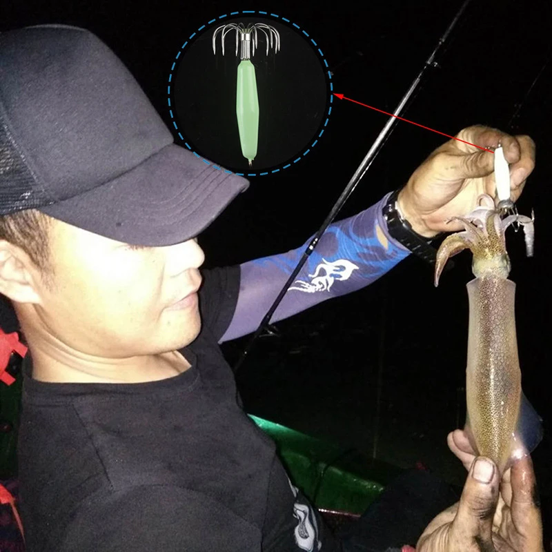 WEIHE Gancho de calamar luminoso 12 garras – Duro y suave para Luya - imagen 3