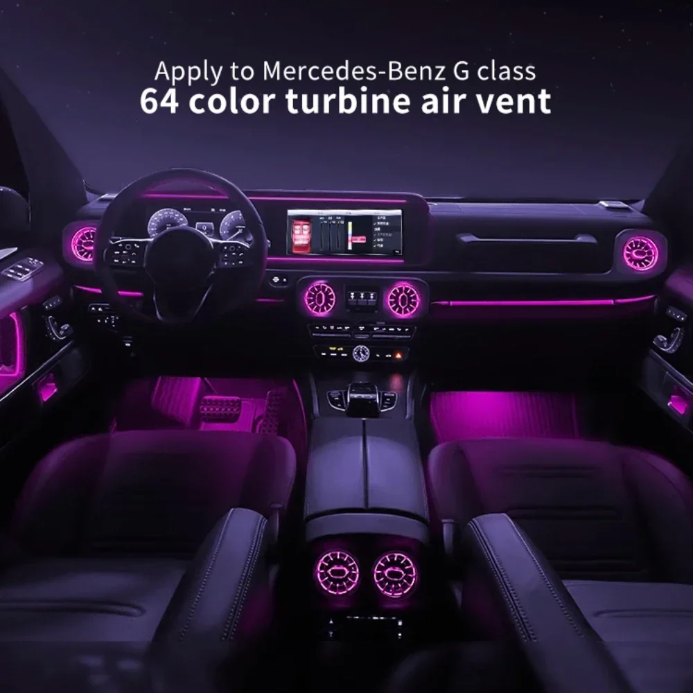 For Mercedes Benz G-class W464 Super Cool Luminous Turbine Air Vent Set  64 Colors Ambient Light