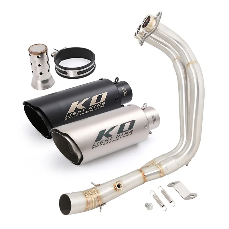 

For Yamaha YZF-R7 2021-2025 MT-07 FZ07 2014-2024 Tracer 7 2016-2024 Motorcycle Full Exhaust System 51mm Mufflers Front Link Pipe