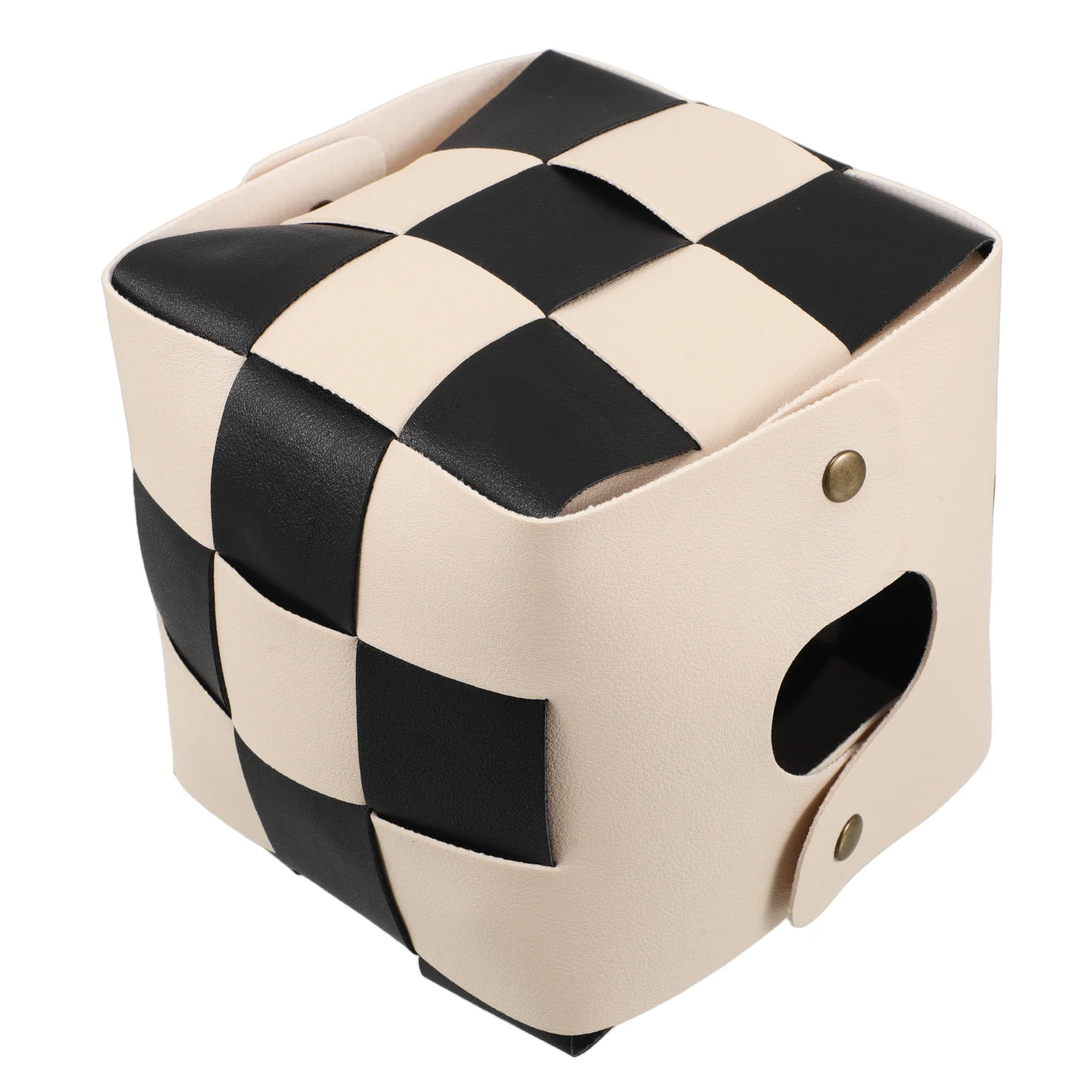 

Square Tissue Holder Plaid Pattern Compact Paper Towel Box Tissue ganizer Stylish Bedside Paper Pack Modern