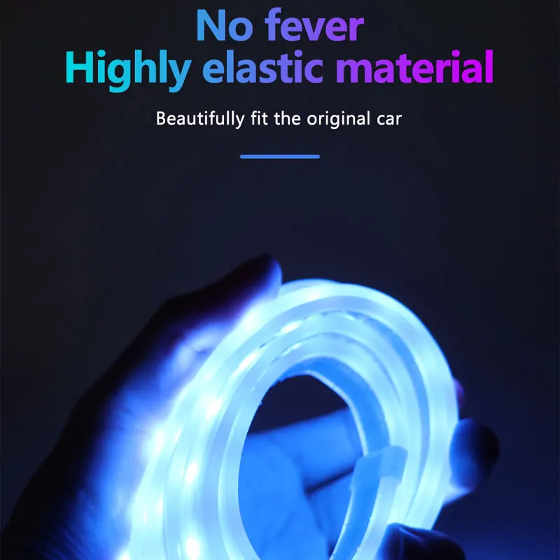 RGB Car Hood Light Led Colorful Flowing Headlight Decorative Atmospere Lamp Modified Daytime Running Lights APP Remote Control