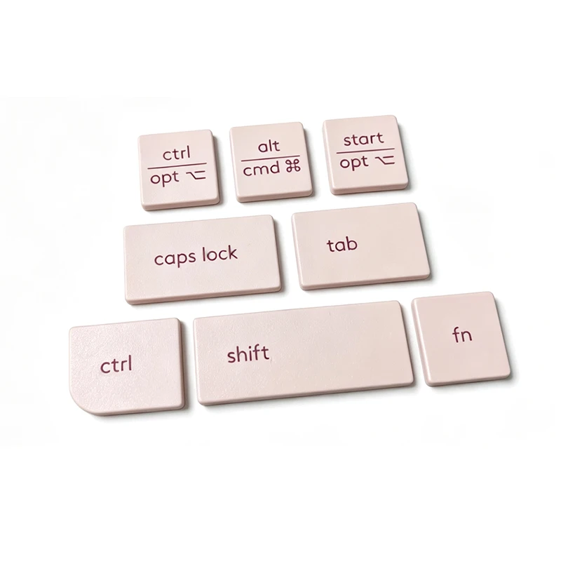 Tecla de repuesto rosa con clip de tijera y botón de bisagra para teclado inalámbrico Logitech K580 2.4G de oficina, tecla Ctrl izquierda FN Tab
