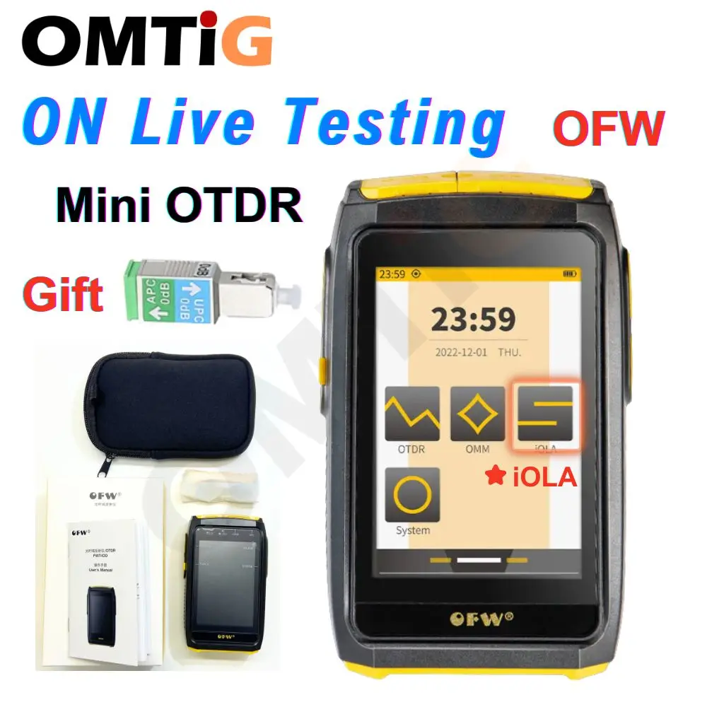 

OFW Mini OTDR Optic Otdr Optical Reflector Active Fiber Live Tester 1550nm 20dB Optical Reflectometer Touch Screen OPM VFL iola