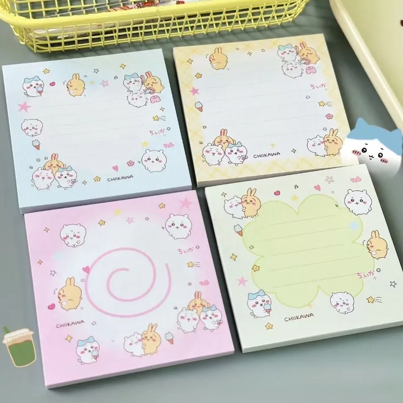 

50 листов Chiikawa Sticky Note аниме блокнот с царапинами наклейки для мальчиков и девочек школьные канцелярские принадлежности офисный планировщик наклейка с сообщением