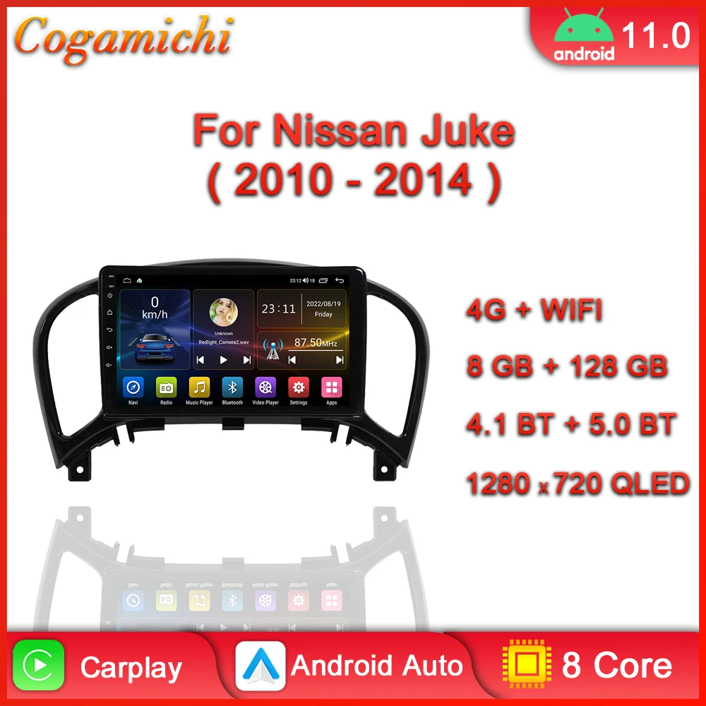 

For Nissan Juke YF15 2010 2011 2012 2013 2014 Car Radio Android Auto Carplay Touch Screen Multimedia Video Player GPS Navigation