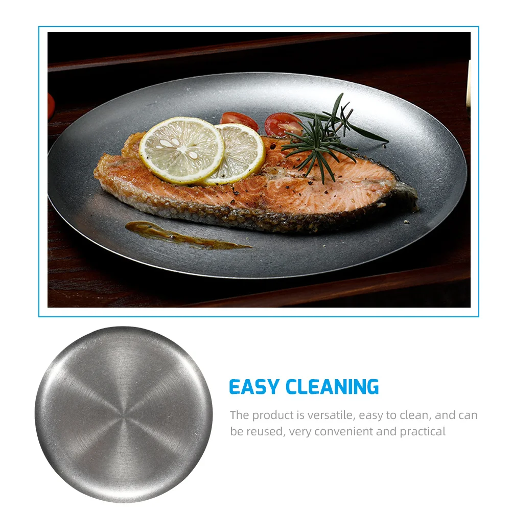 أطباق السوشي الفولاذ المقاوم للصدأ طبق تقديم الطعام المستدير لشريحة لحم الحلوى السوشي المعادن أدوات المائدة المنزلية عشاء متعدد الوظائف