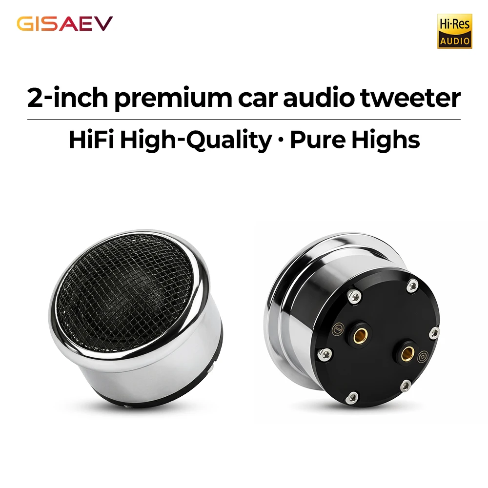 1 Pair 2 Inch Car Tweeter with Enclosure Hi-End Silk Dome Treble Speaker High Fidelity Audio Upgrade for Car Audio System