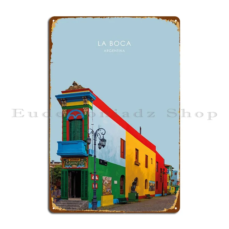 

La Boca Argentina Artwork Metal Sign Pub Wall Cave Designing Character Bar Cave Tin Sign Poster