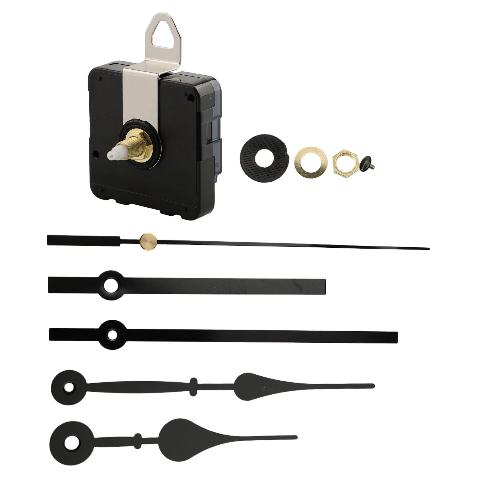 DIY Wall Clock Movement Kit with Silent Sweep Second Function and 2 Metal Pointer Sets for Accurate Time Display