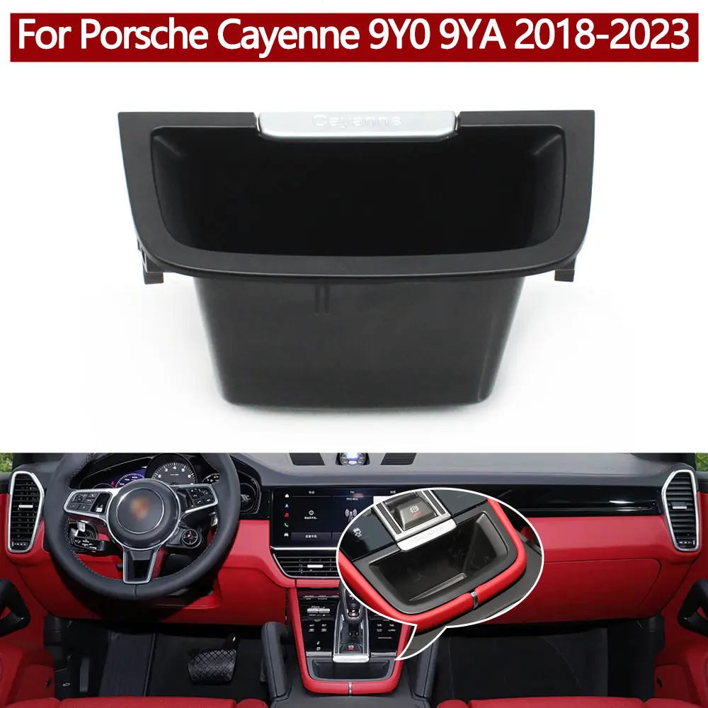 LHD RHD Car Center Console Black Insert Storage Box Modified Storage Container For Porsche Cayenne 9Y0 9YA 2018-2023 9Y0864051