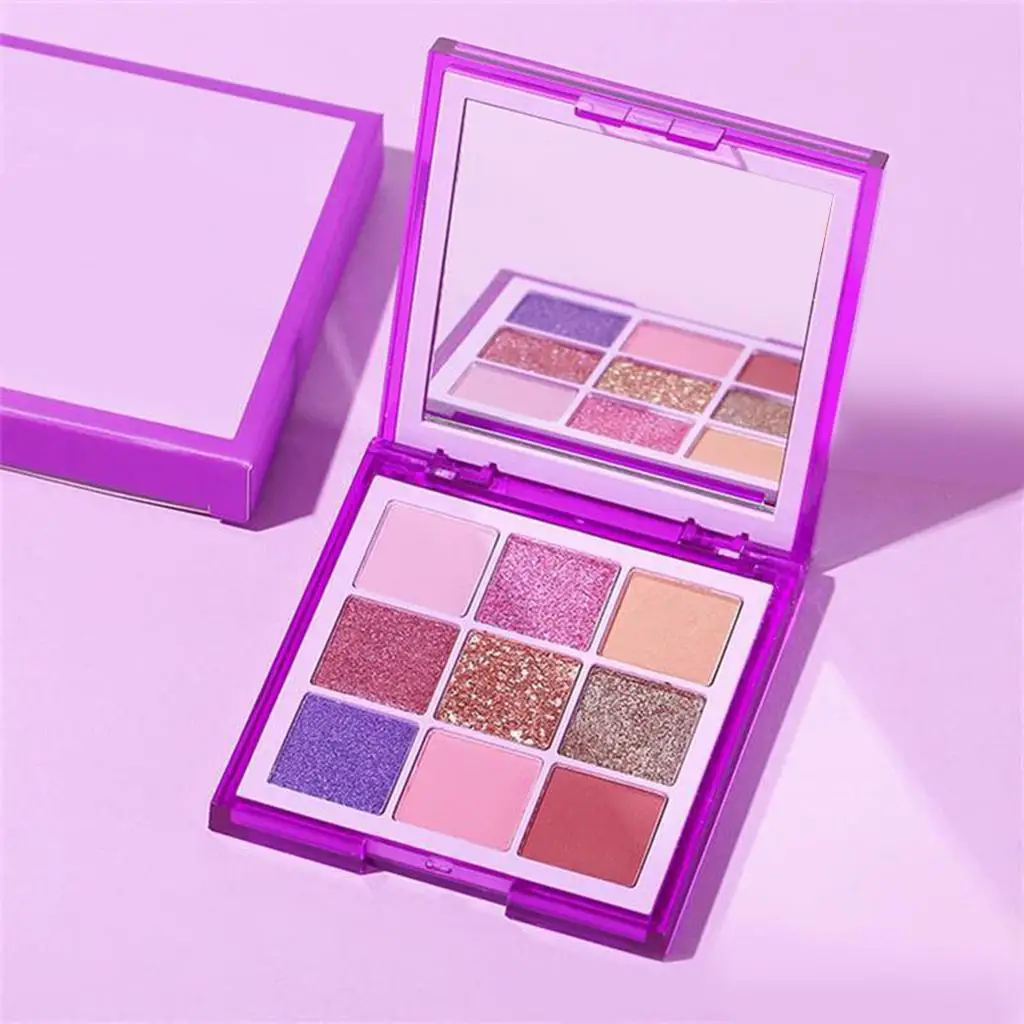 لوحات مكياج ظلال عيون غير لامعة ولامعة مقاومة للعرق، 9 ألوان مصبوغة للغاية