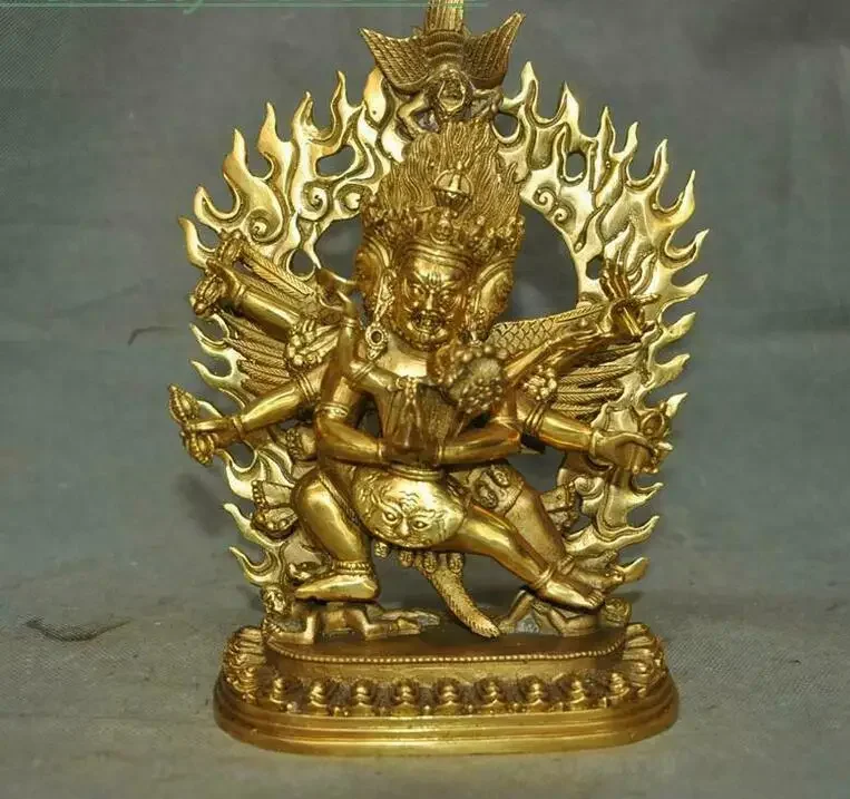 

9,2 ''Тибетский буддизм Бронзовая позолоченная статуя Будды Deity Vajrapani