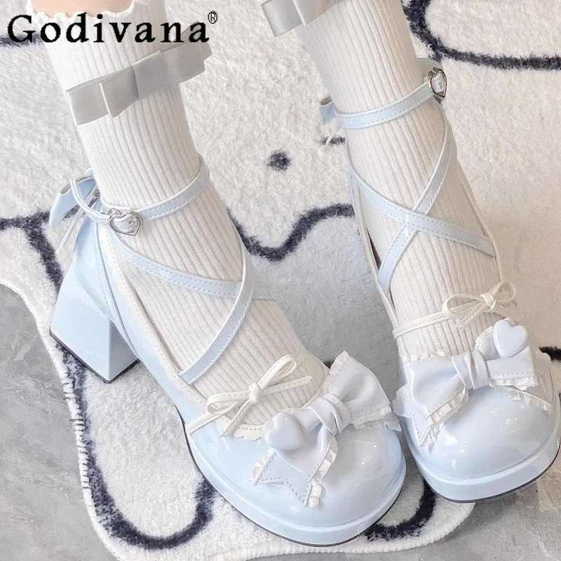 جديد كعب مكتنز ماري جين أحذية النساء اليابانية لوليتا مطابقة فستان أحذية أنثى الأميرة عالية الكعب JK حذا فردي للسيدات #5