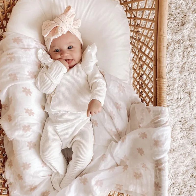 Conjunto de ropa de punto para niña recién nacida, Top y pantalones bonitos, traje de invierno, trajes para bebé, disfraz blanco