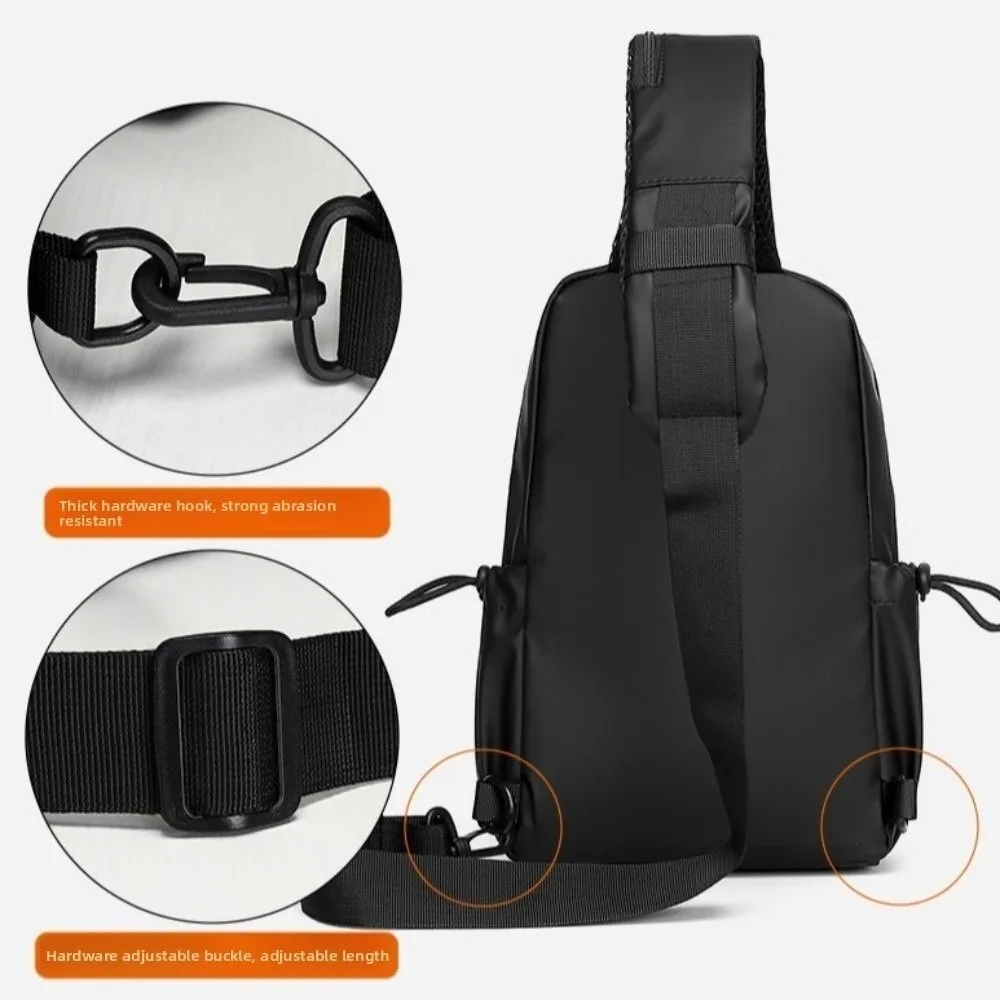 

Мужская нагрудная сумка большой емкости, водонепроницаемая сумка через плечо из ткани Оксфорд на молнии, многофункциональная мужская сумка на плечо в корейском стиле для телефона