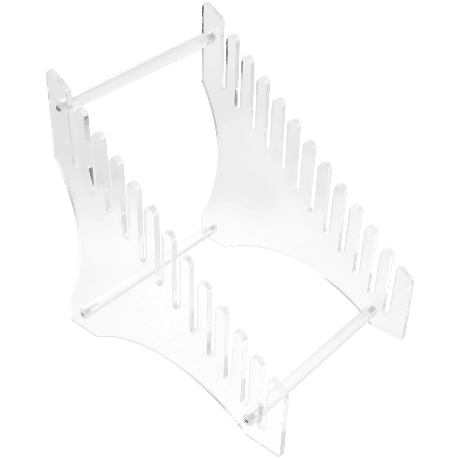 

Sturdy Acrylic Tiered Display Rack Transparent Record Shelf Organizer Stand For Photos Albums Books Desktop Storage Rack