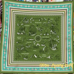 130 cm Nuevo barco de vela Anacargato imitación de seda Material de lana de seda Fashion Women Shawl Buff Square Square Luxury 8 mejores bufanda de lana de ventas - №7