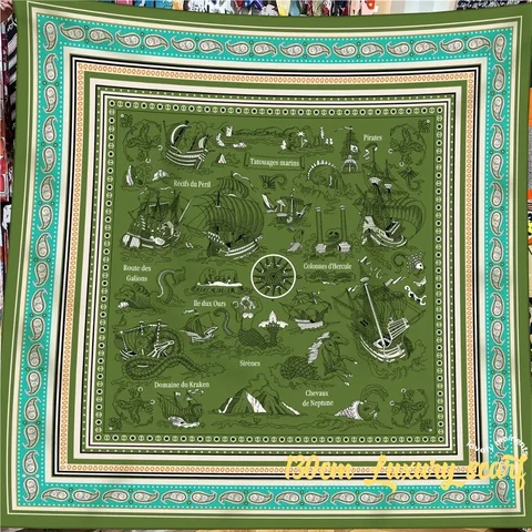 130 см новый парусник с кешью и имитацией шелка и шерсти, женский модный теплый шарф-шаль, большой квадратный шарф класса люкс топ 8 шерстяной шарф - №7