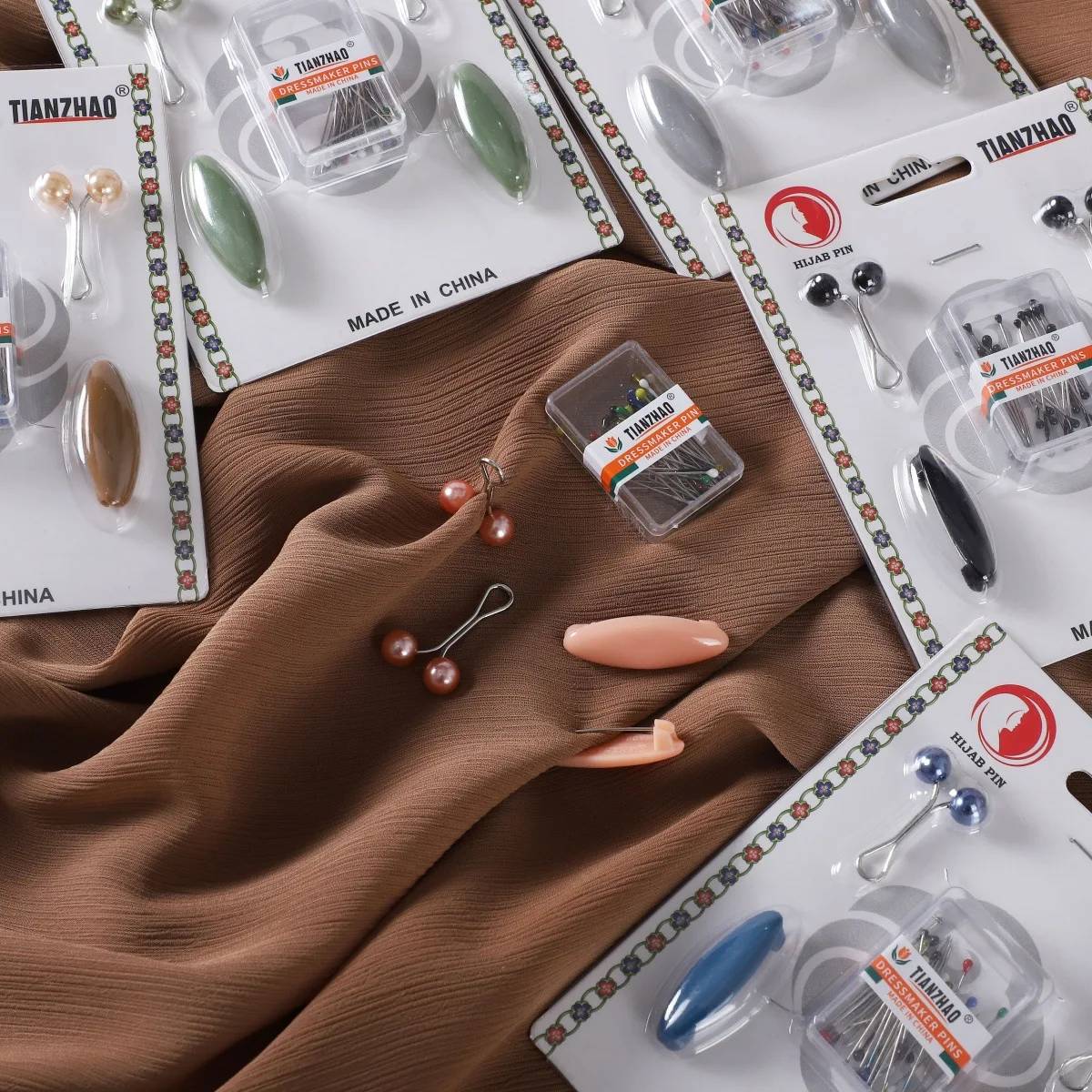 New Matte Silk Scarf Hijab Magnet Brooch Strong Magnetic Buttons Round Shawl Dual-use Collar Clip Cufflinks