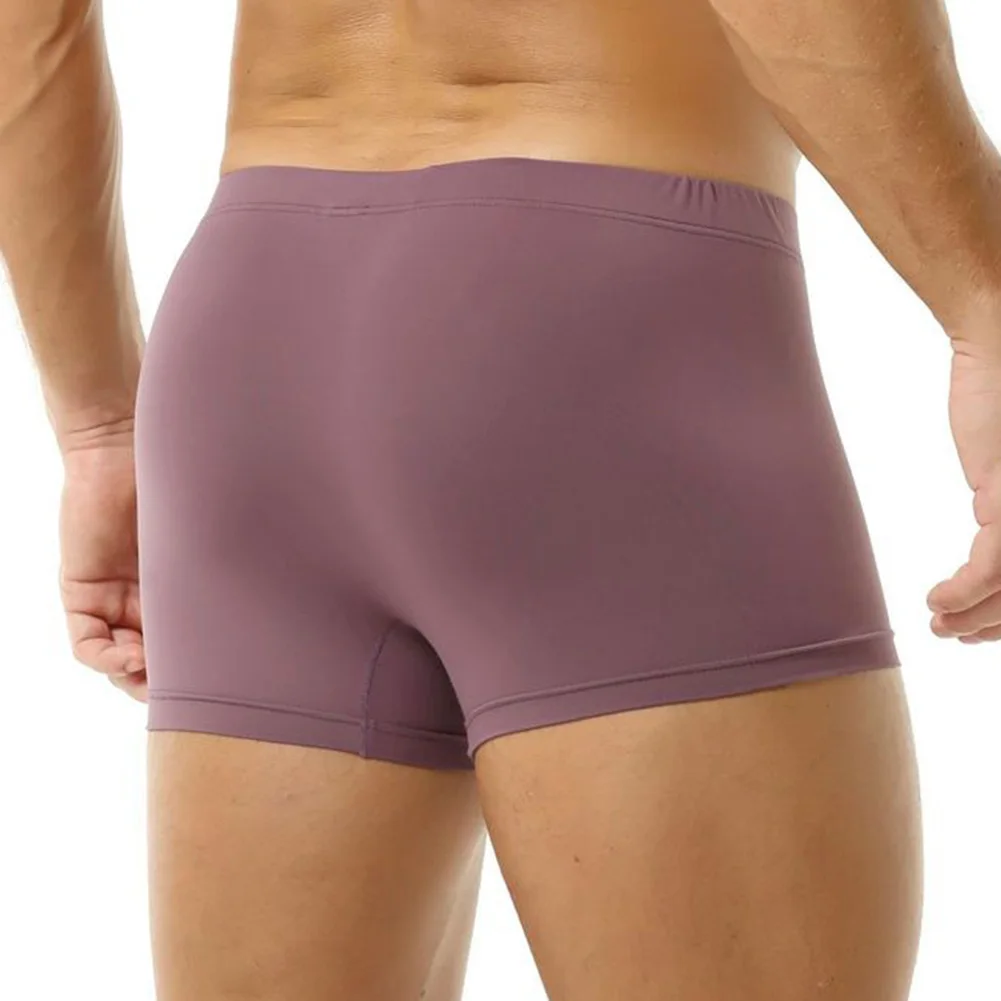 

Sleep Bottoms Mens Breathable Underpants Seamless Underwear Stretch Trunks Comfortable Boxers Shorts Gay Sissy Pouch Briefs
