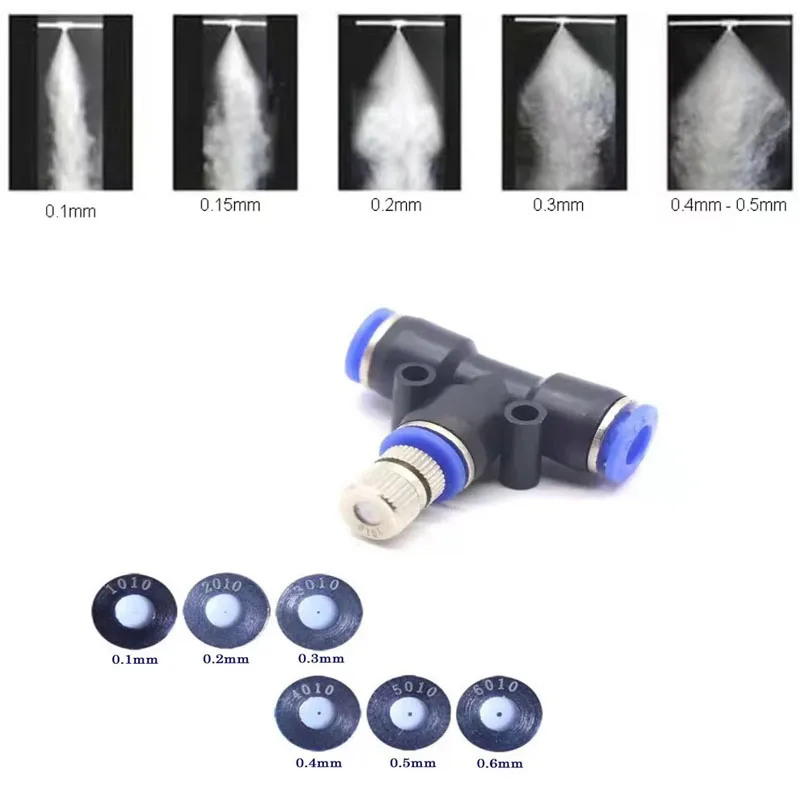 5pcs 1/4 inch  Misting Cooling System Atomizing Nozzle Kit Slip lock Quick Connectors Humidify Watering Landscaping Sprayer