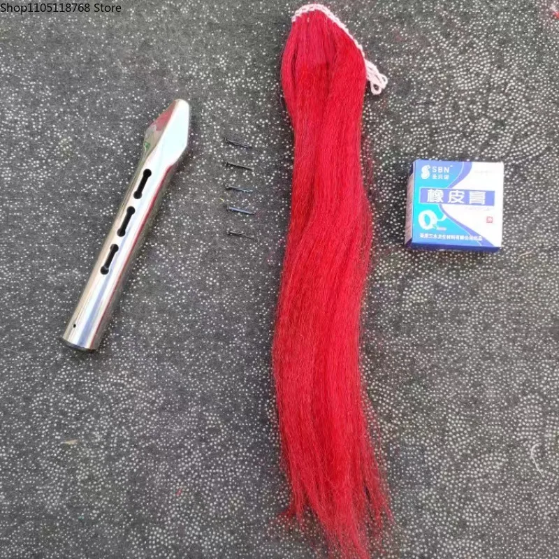Safety Tai Chi Shaolin Red-tasselled Spear Head Steel Electroplating Wushu  Martial Arts Kung Fu Performance
