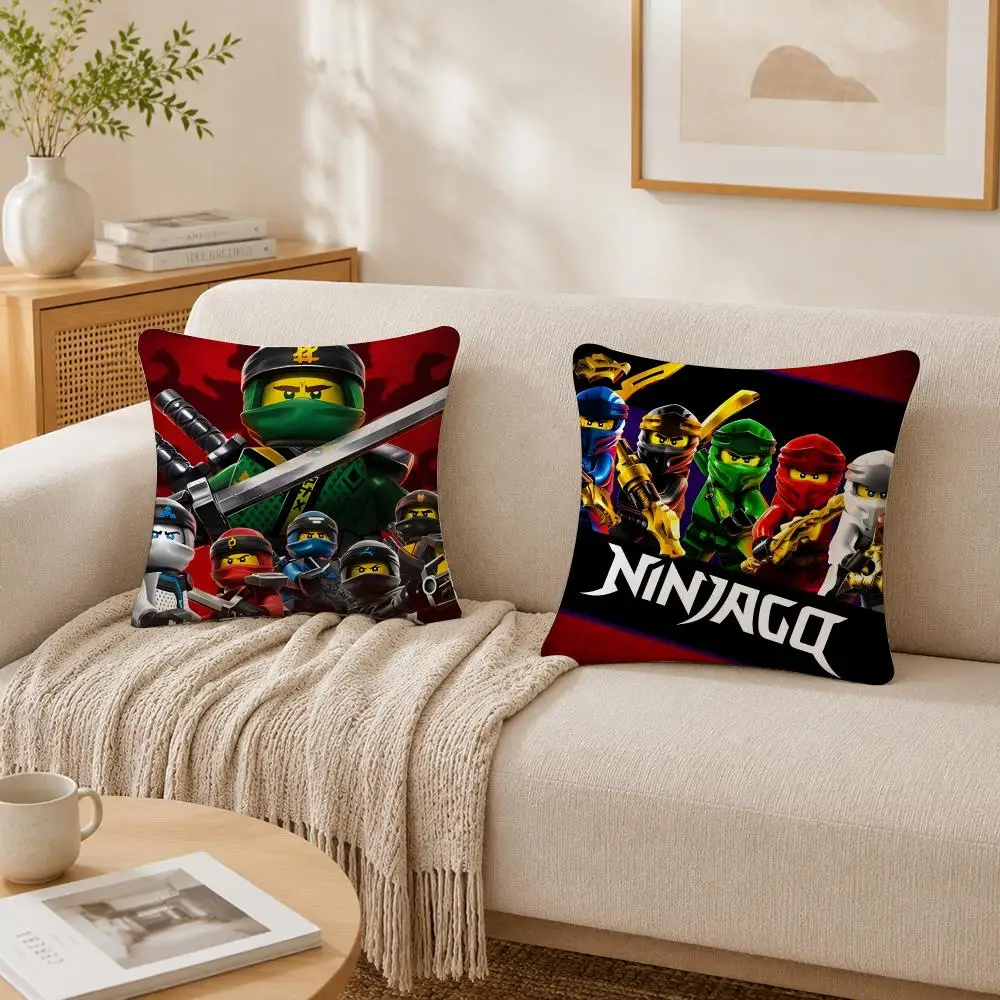 Cool Cartoon-N-Ninjago Cushion Cover Plush Decorative Pillow Case With Hidden Zipper Fashion Room Decor For Home