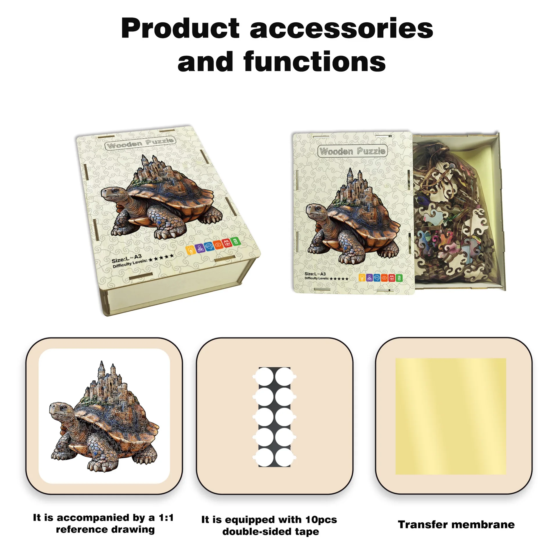 113/174 قطعة السلاحف غير النظامية على شكل بازل قطع لغز خشبي لعبة تخفيف التوتر متعة ألعاب تعليمية هدايا للديكور المنزل