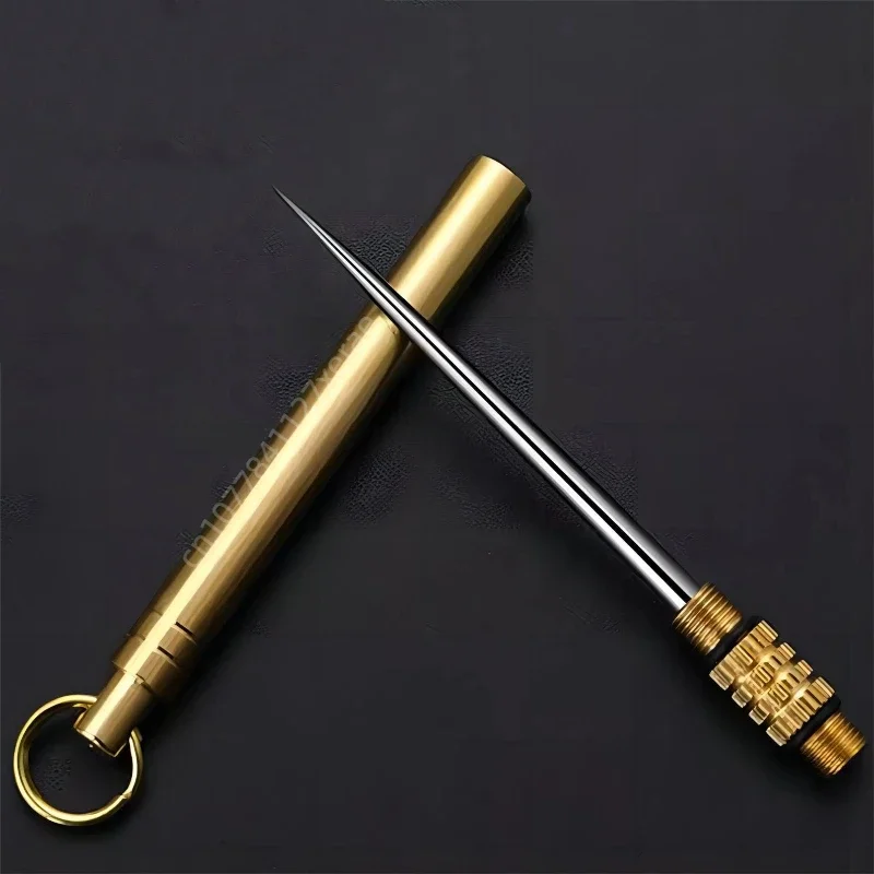 Portable Titanium Alloy Brass Integrated Toothpick Detachable Anti Theft For Outdoor Camping Travel Daily Use