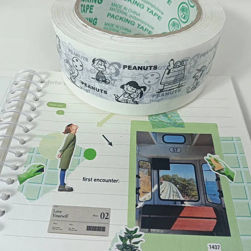 1 rollo de cinta de personaje bonito de Snoopys, estilo de ilustración, manual decorativo, Material DIY, papelería de dibujos animados, regalo de cumpleaños y Navidad