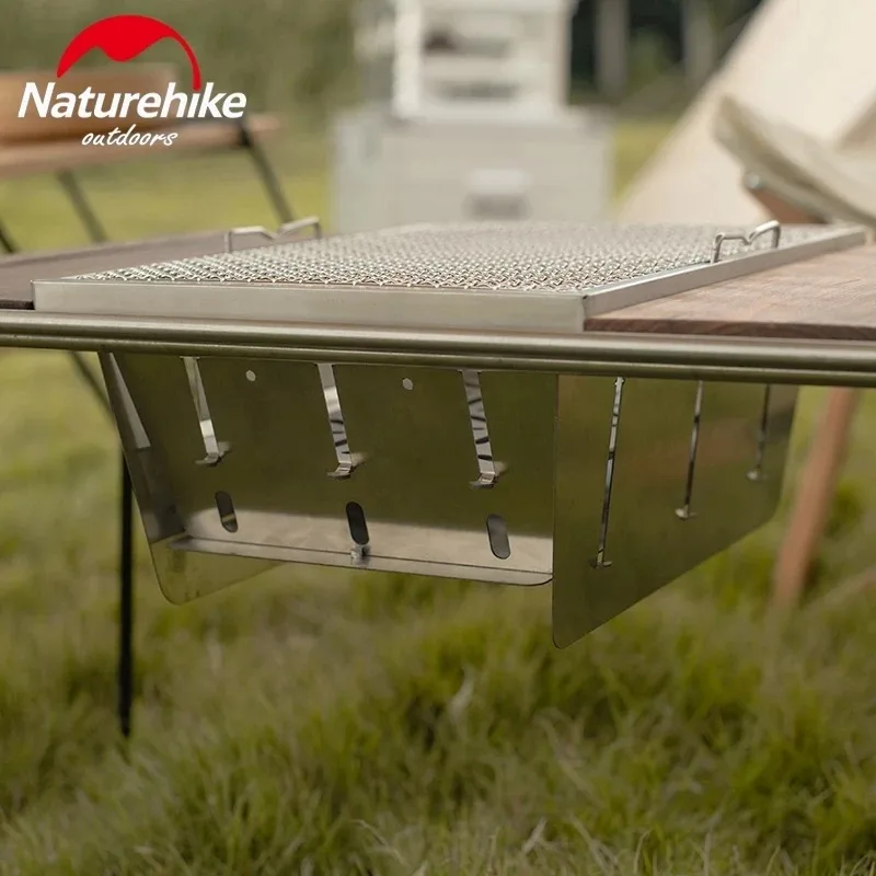 Imagem -02 - Naturehike-portátil Folding Fogão de para Camping Incorporado Forno Bbq Grill Piquenique ao ar Livre Acessórios Clipe Aço Inoxidável