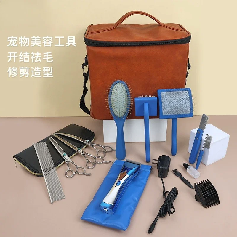 Tool set, dog hair removal and knotting needle comb, cat care scissors.