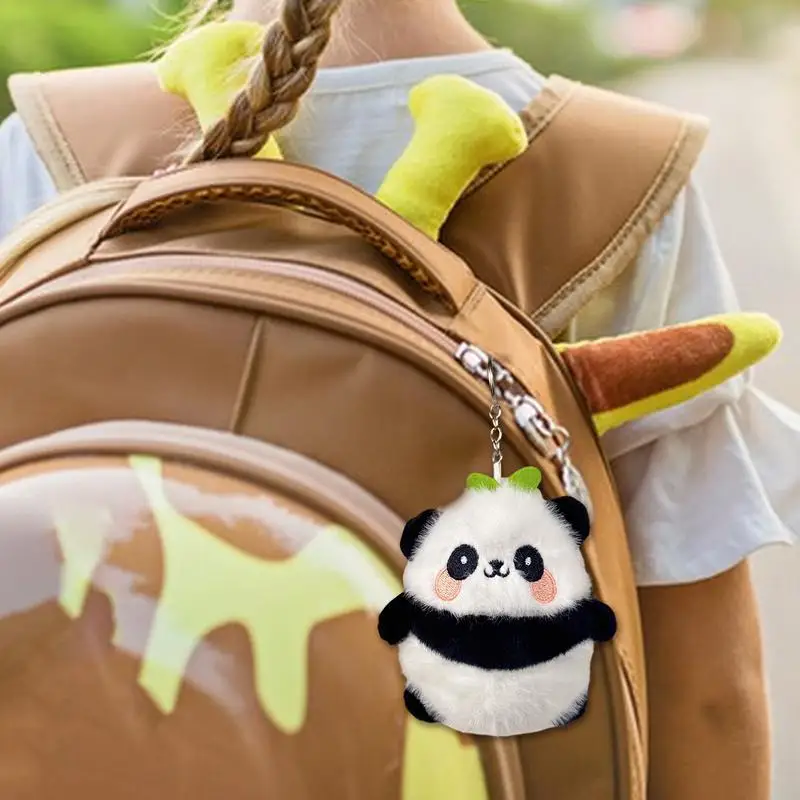 Stuffed Panda Keychain Plush Panda Keychain Plushies Funny Ornament Car Key Ring Bag Charm Plush Keyring Cute Keychain Plush