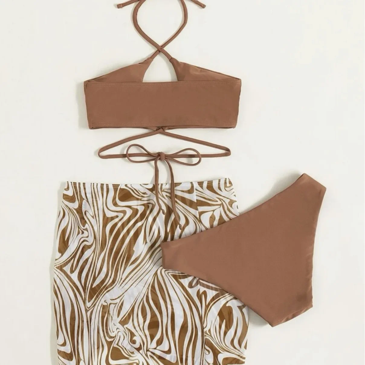 New Printed Three-piece Sexy Women's Swimsuit Bikini Jacket Bikini