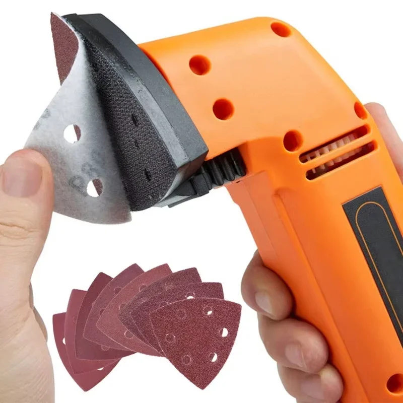 10/20/50PCS Triangular Sanding Disc 90mm 6 Hole Sander Hook & Loop Sandpaper Abrasive Tools For Sanding Grit