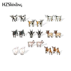 2022 New Goat Stud Earring Funny Animal Acrylic Resin Earrings Epoxy Handmade Jewelry Gifts Friends